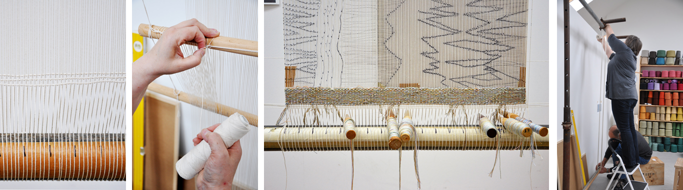 setting up tapestry loom details